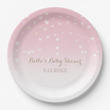 Pink Heart Confetti Babydusche