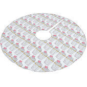 Pink Heart Cupcake Bridal Baby Dusche Feier Polyester Weihnachtsbaumdecke (Schrägansicht)
