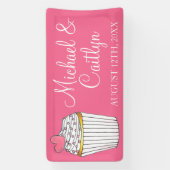 Pink Heart Cupcake Bridal Babydusche Hochzeit Banner (Vertikal)