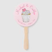 Pink Heart Cupcake Liebe Cake Wedding Programm Fächer (Vorderseite)