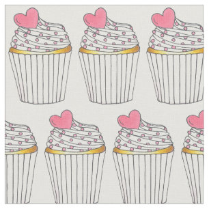 Pink Heart Cupcakes Zuckerguss Sprinkles Liebe Stoff