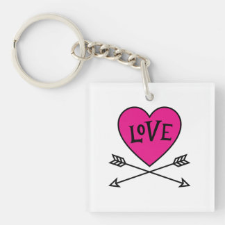 Pink Heart Cupid's Bows LOVE Magnet Schlüsselanhänger