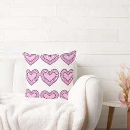 Pink Heart Cushion, Stuhlkissen, Sofa Kissen