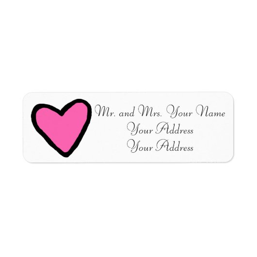 Pink Heart Custom Address Labels (Vorne)