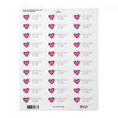 Pink Heart Custom Address Labels (Vorne)