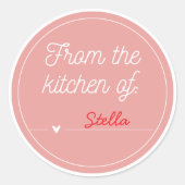 Pink Heart Custom From the Kitchen of Sticker (Vorderseite)