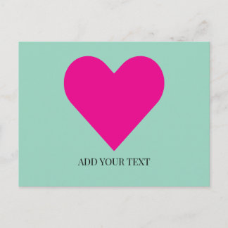 Pink Heart Custom Postcard Feiertagspostkarte
