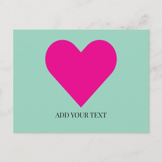 Pink Heart Custom Postcard Feiertagspostkarte (Vorderseite)