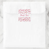 Pink Heart Danke Aufkleber (Tasche)