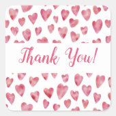 Pink Heart Danke Aufkleber (Vorderseite)