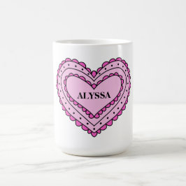 Pink Heart Design Tasse für Mädchen, Individuelle 