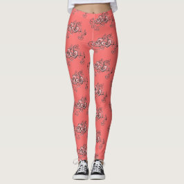 Pink Heart Designer Gym & Yoga Pants by Serenity Leggings
