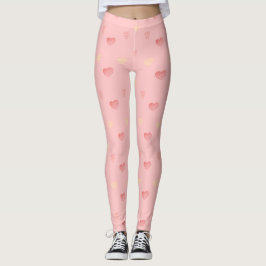 Pink Heart Doodle Leggings