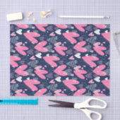 Pink Heart Doodle Sketch Muster Valentinstag Seidenpapier (Handwerk)