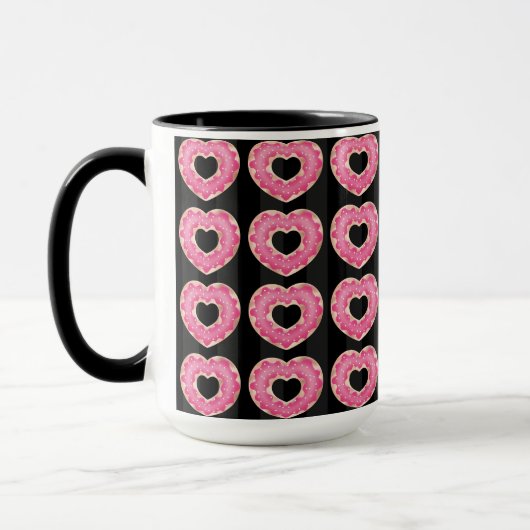 Pink Heart Doughnut Coffee Tasse (Links)