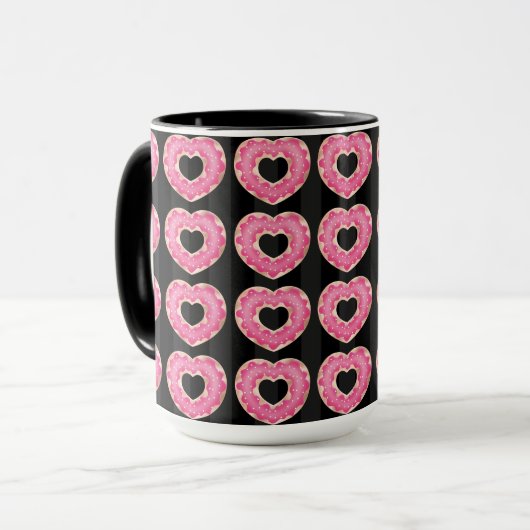 Pink Heart Doughnut Coffee Tasse (Vorderseite Links)