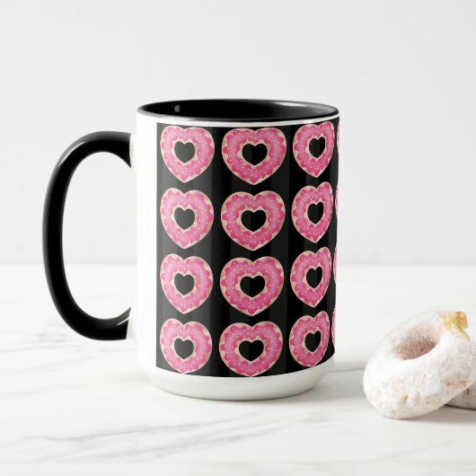 Pink Heart Doughnut Coffee Tasse (Mit Donut)