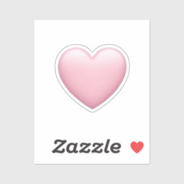Pink Heart Emoji - Soft and Love Symbol Art Aufkleber