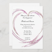 Pink Heart Engagement Party Einladung (Vorne/Hinten)