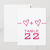 Pink Heart Equation Tischnummer Postkarte (Vorne/Hinten)