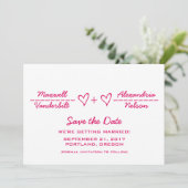 Pink Heart Equity Save the Date einladen Einladung (Stehend Vorderseite)