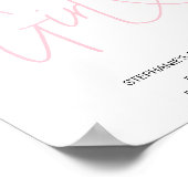 Pink Heart Es ist ein Baby-Dusche Begrüßungszeiche Poster (Ecke)