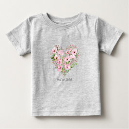 Pink Heart Floral Baby T - Shirt