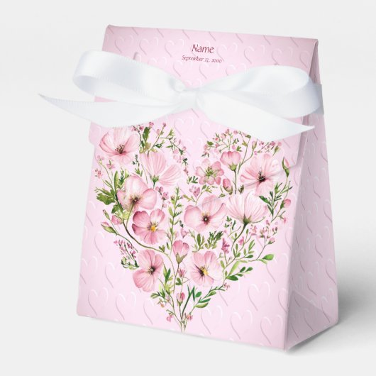 Pink Heart Floral Gevor Box Geschenkschachtel (Vorderseite)