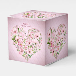 Pink Heart Floral Gevor Box Geschenkschachtel