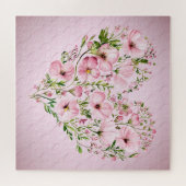 Pink Heart Floral Jigsaw Puzzle (Horizontal)