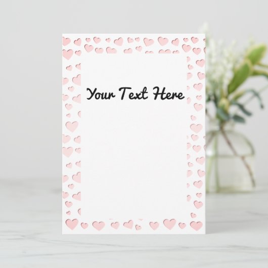 Pink Heart Form Imitate Papier schneiden DIR-Einla Einladung (Stehend Vorderseite)