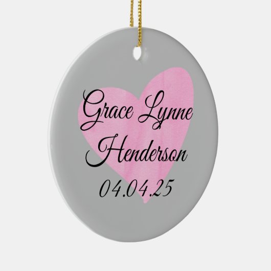 Pink Heart Foto Weihnachtsschmuck Baby Girl (Rechts)