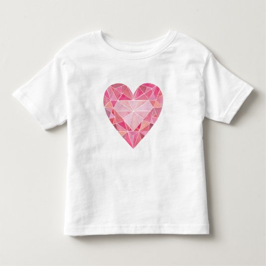 Pink Heart Gem Art Glam Diamant Liebe Spaß Kleinkind T-shirt (Vorderseite)
