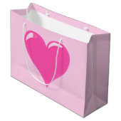 Pink Heart Geschenktasche Große Geschenktüte (Vorderseite Schrägansicht)