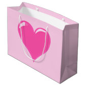 Pink Heart Geschenktasche Große Geschenktüte (Rückseite Schrägansicht)