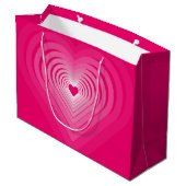 Pink Heart Geschenktasche Große Geschenktüte (Rückseite Schrägansicht)
