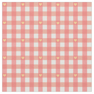 Pink Heart Gingham  Stoff