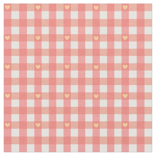 Pink Heart Gingham  Stoff (Nahaufnahme)