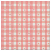 Pink Heart Gingham Stoff (Nahaufnahme)