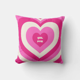 Pink Heart Girl Power Pillow Kissen