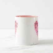 Pink Heart Glitter Mug Zweifarbige Tasse (Mittel)