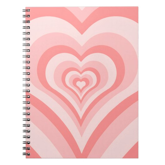 Pink Heart Gradient Pattern – Cute Girly Love Notizblock (Vorderseite)