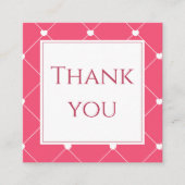 Pink Heart Grid Business Thank You Insert Card Quadratische Visitenkarte (Vorderseite)