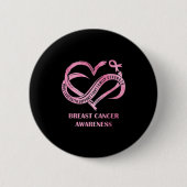 Pink Heart Hope Liebe Glaube Brustkrebs Bewusstsei Button (Vorderseite)
