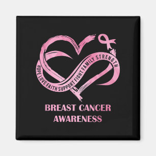 Pink Heart Hope Liebe Glaube Brustkrebs Bewusstsei Magnet