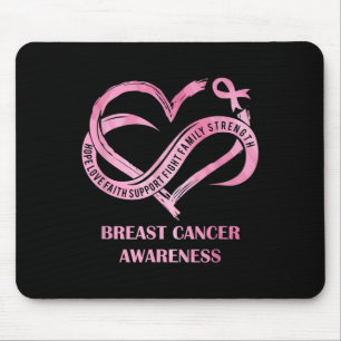 Pink Heart Hope Liebe Glaube Brustkrebs Bewusstsei Mousepad