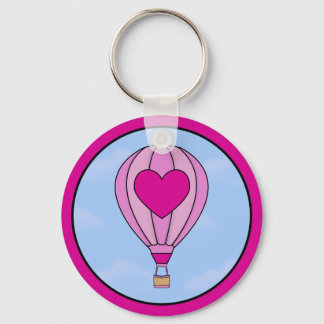 Pink Heart Hot Air Ballon Schlüsselanhänger
