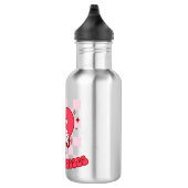 Pink Heart Hugs and Kisses Edelstahlflasche (Rechts)
