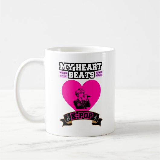Pink Heart Idol singt KPop Music Liebe Design Kaffeetasse (Links)