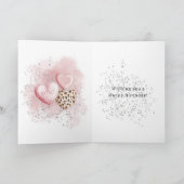 Pink Heart Leopard Cupcake Geburtstag Karte (Innenseite)